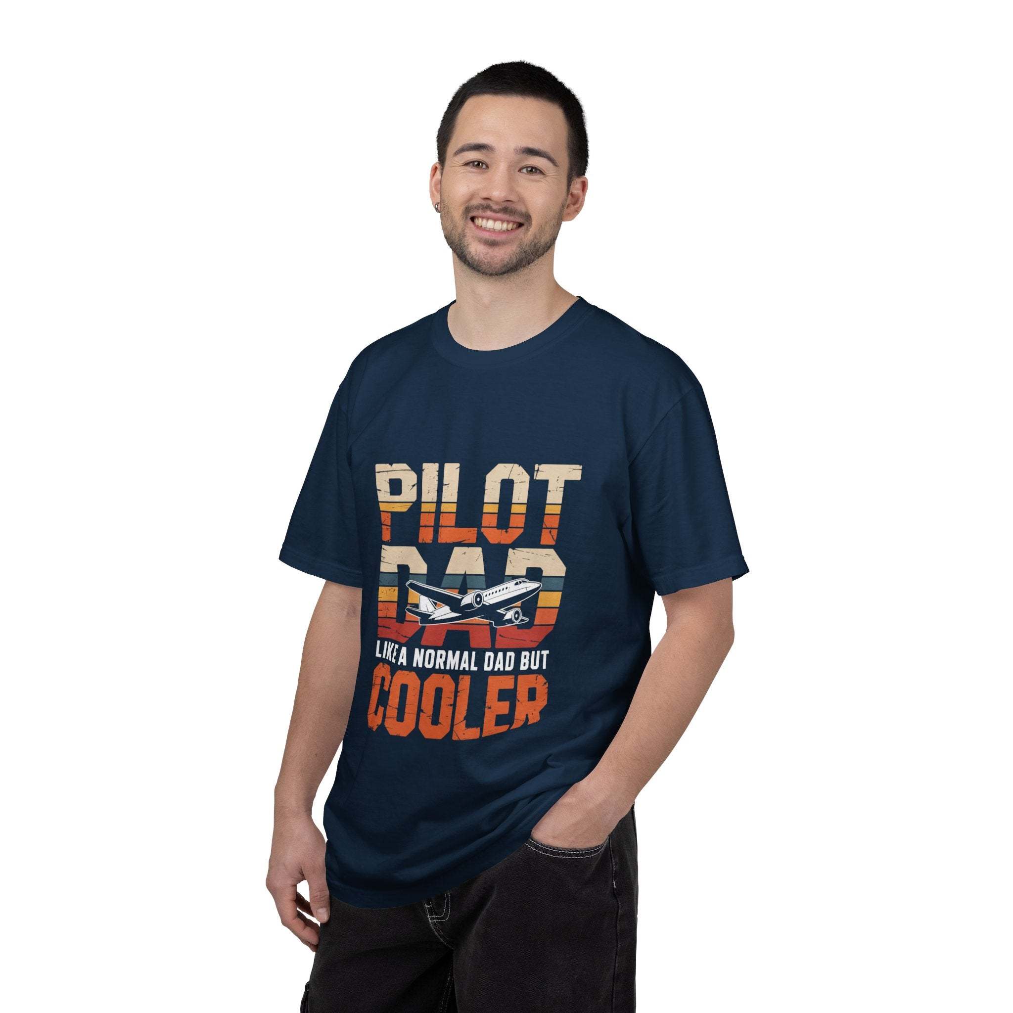 Pilot Dad Like a Normal Dad But Cooler T-shirt in vintage tones, soft heavyweight cotton, casual fit for dads who love flying