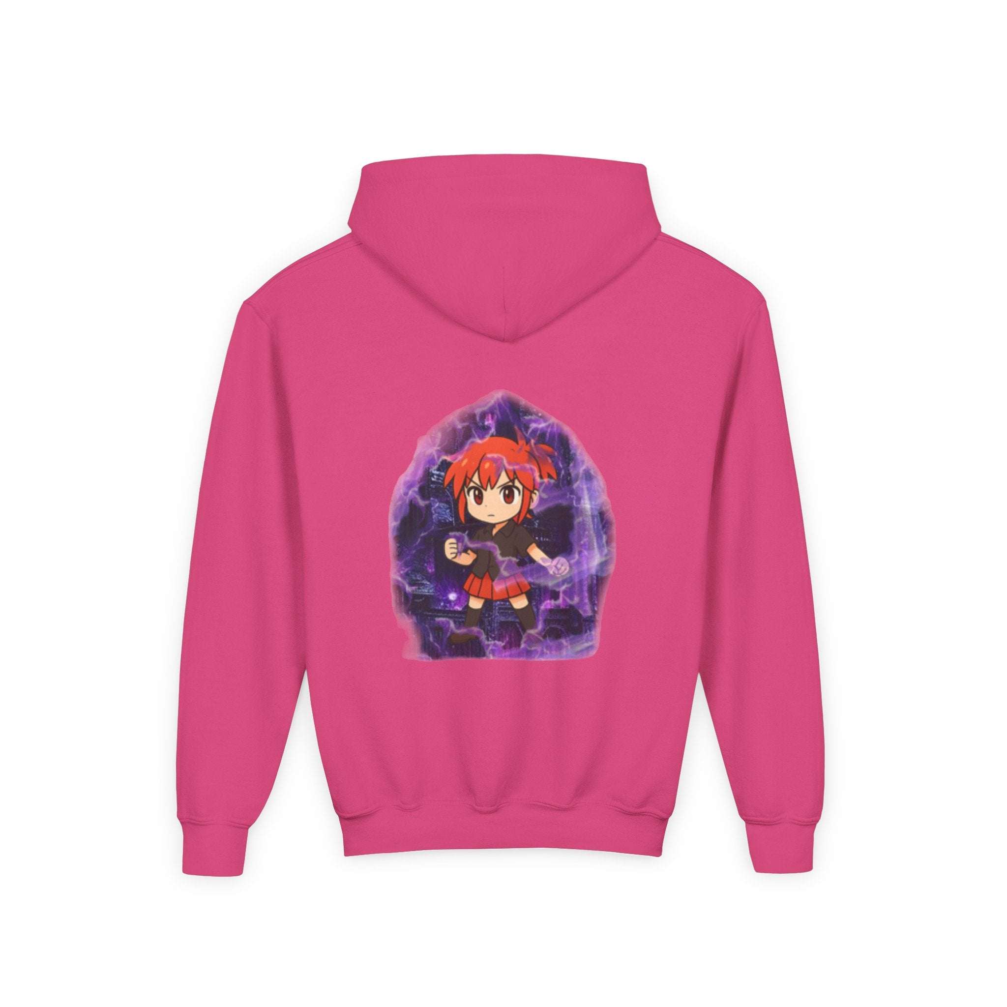 Anime Purple Power Girl Youth Hoodie Sweatshirt