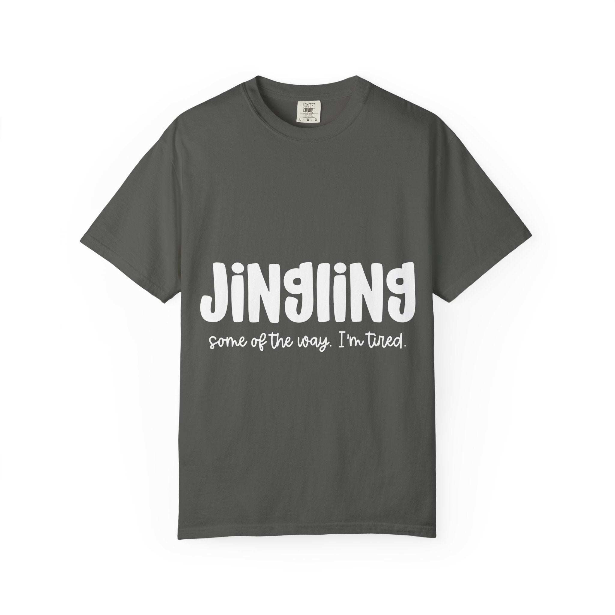 Red unisex t-shirt with humorous 'Some of the Way I’m Tired' print by Printify