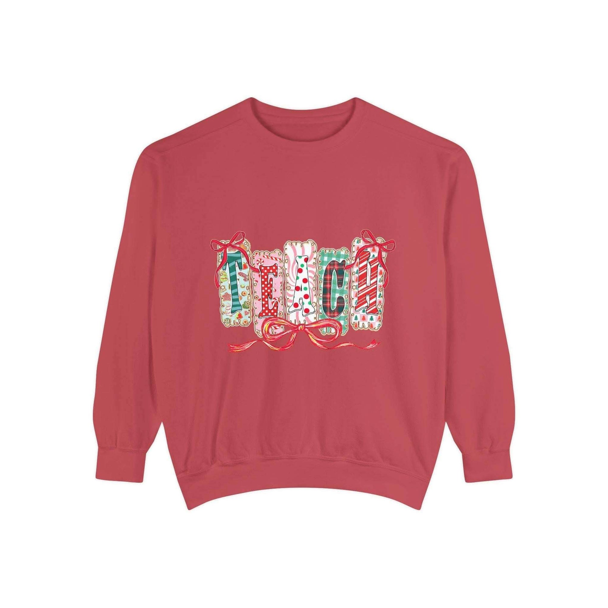 Pepper-colored sweatshirt with a preppy design, ideal for Christmas gifts, from Printify, available in sizes S, M, L.