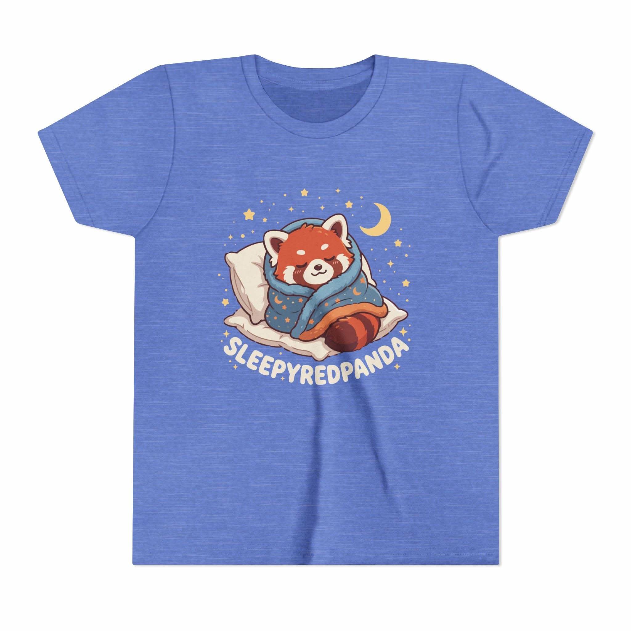 Sleepy Red Panda Youth Tee | cute sleeping red panda, moon pillow, kids shirt