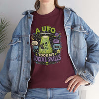 Introvert Alien Abduction T-Shirt | Weirdcore "UFO Took My Social Skills" Graphic Tee | Surreal Sci-Fi Top