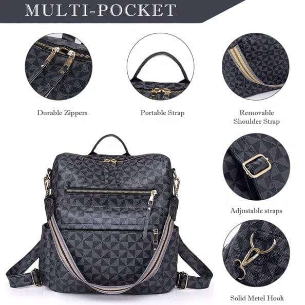 Stylish women's university shoulder bag with convertible straps and spacious leather design