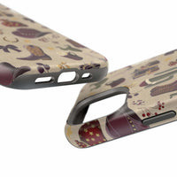 Cowboy Christmas design phone case for iPhone 17 in glossy finish by Printify, featuring festive colors and patterns.