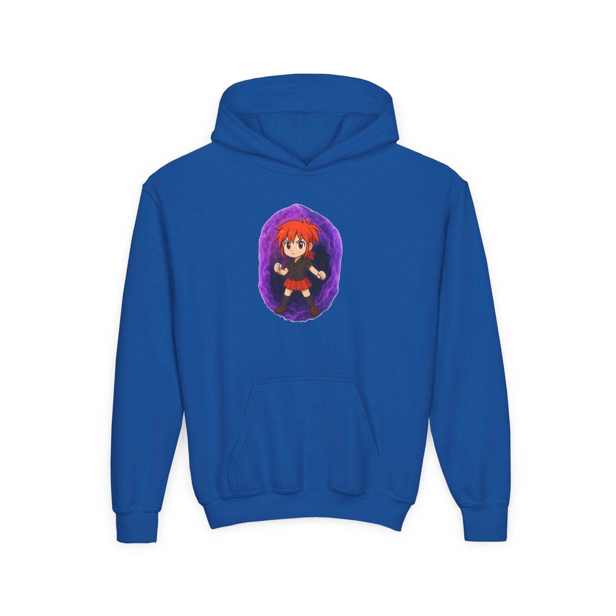 Anime Purple Power Girl Youth Hoodie Sweatshirt