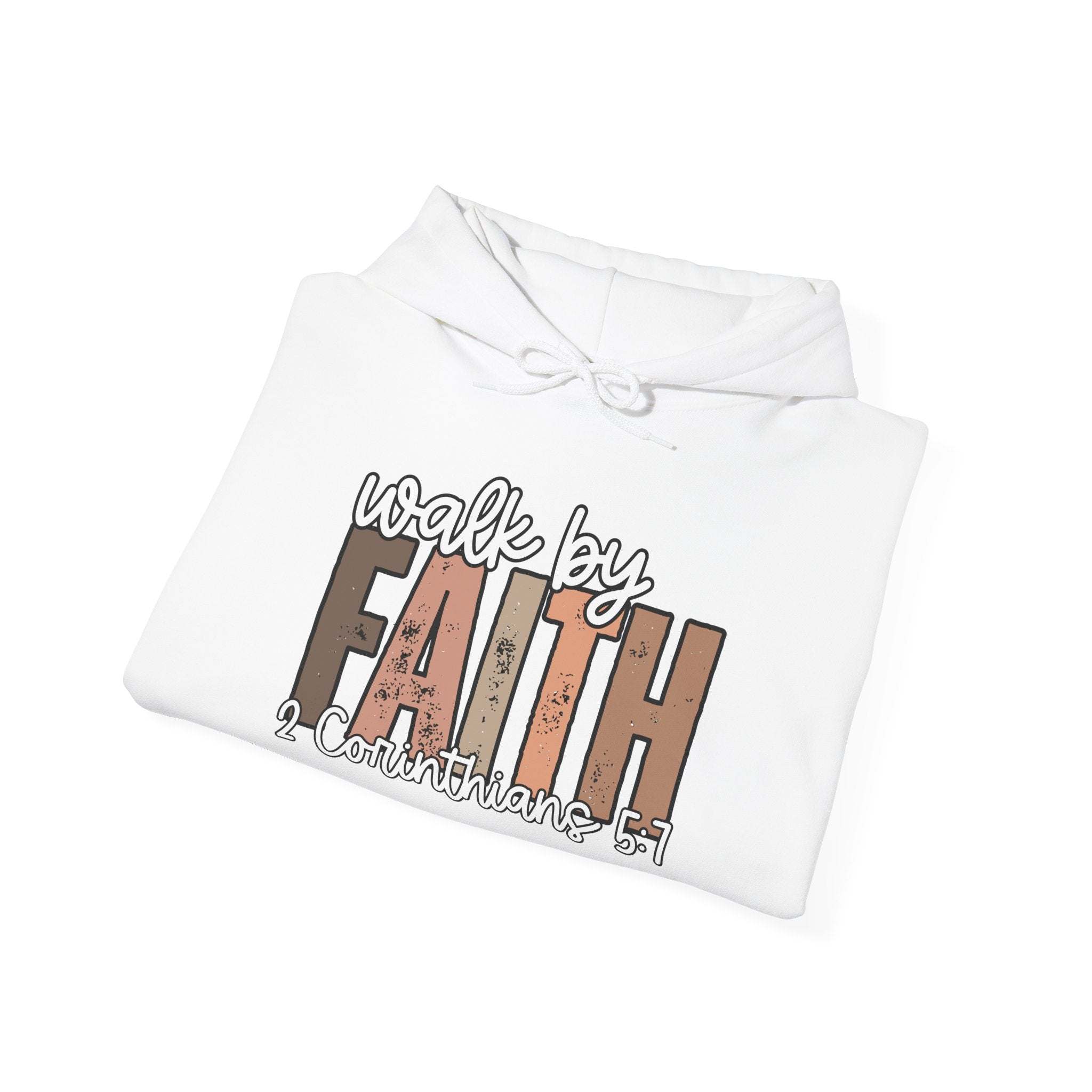 Faith Over Fear Hoodie with Walk by Faith inspirational Christian design