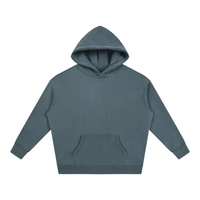 Oversize fleeced hoodie with heavyweight fabric and drop shoulder design for unisex streetwear style