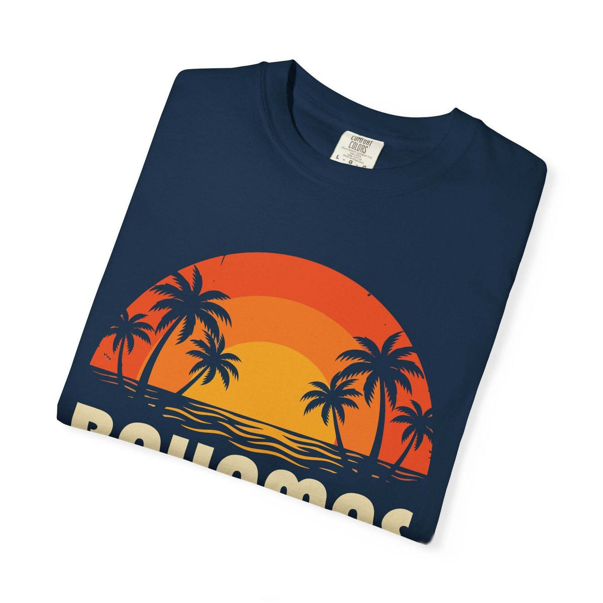 Bahamas Retro Sunset T-shirt | Palm Tree Beach Vacation Tee