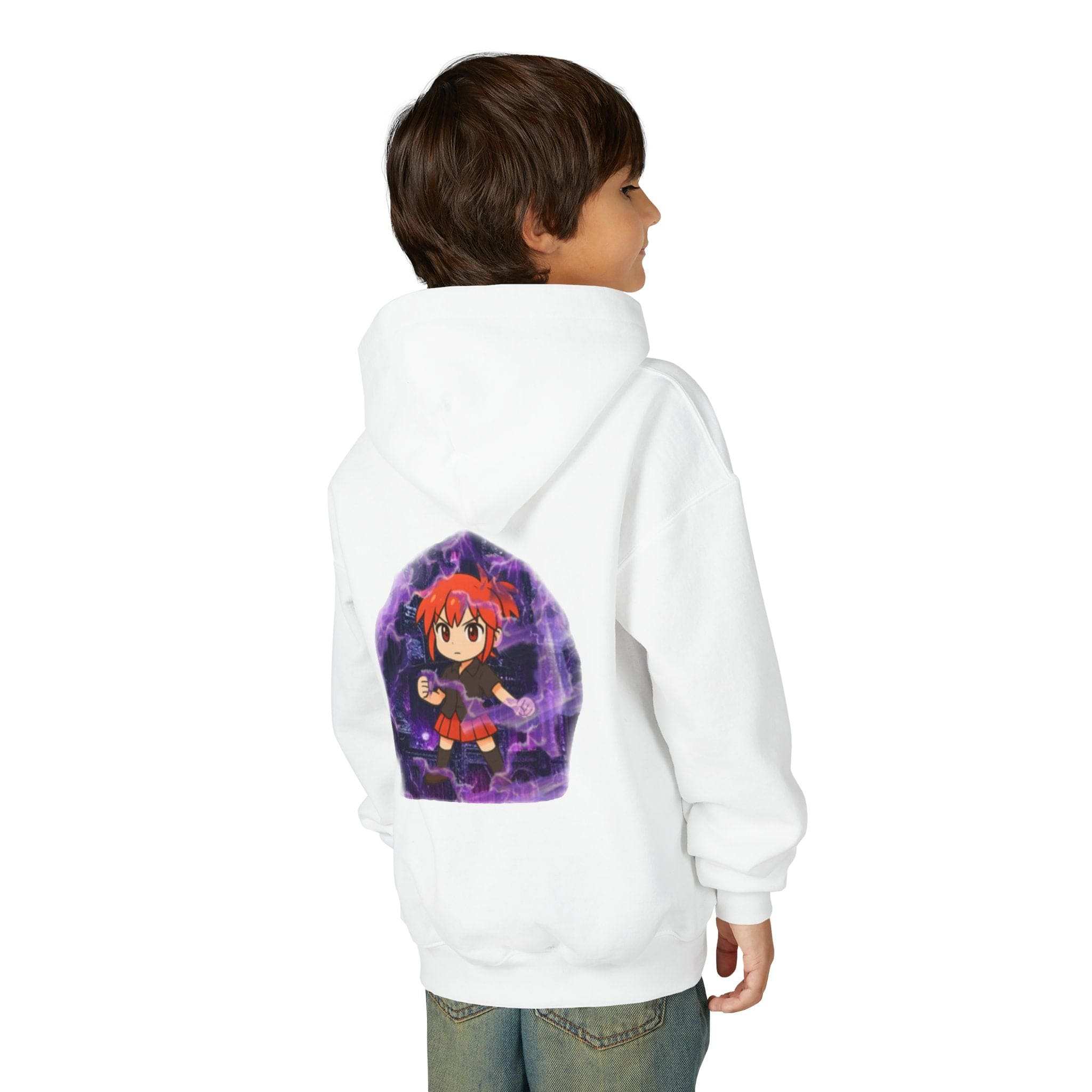 Anime Purple Power Girl Youth Hoodie Sweatshirt