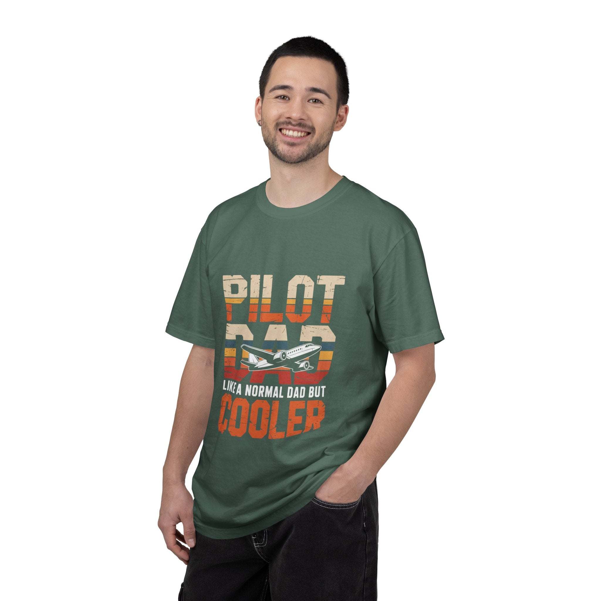 Pilot Dad Like a Normal Dad But Cooler T-shirt in soft cotton with vintage style and pilot-themed design