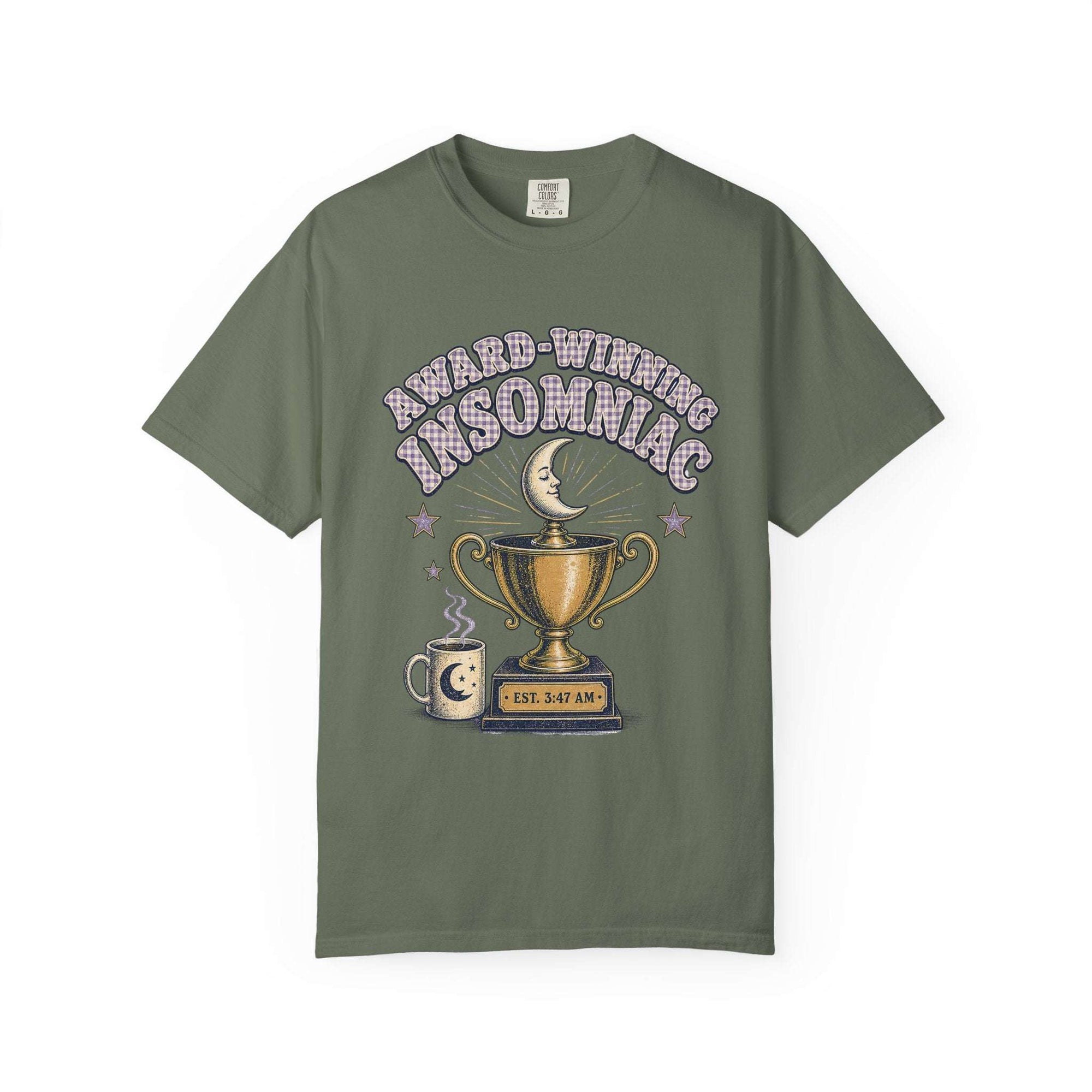 Award-Winning Insomniac T-Shirt – Funny Night Owl Coffee Tee