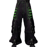Stylish Gothic green jeans with a modern fit and multiple pockets for women streetwear