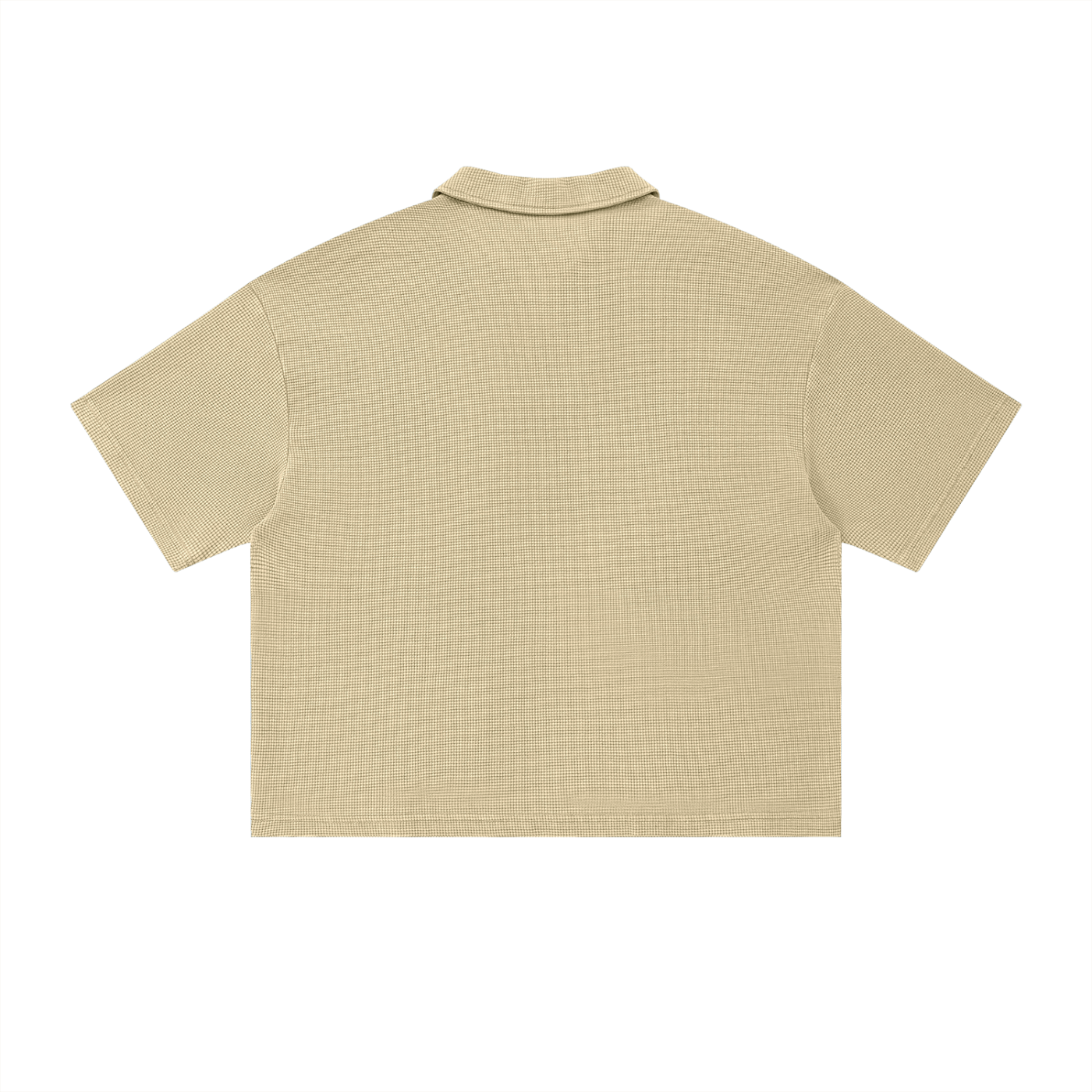 Unisex Waffle Boxy Polo Shirt | Oversized Vintage Streetwear Cotton Blend Tee