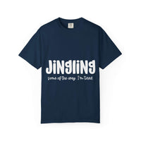 Red unisex t-shirt with humorous 'Some of the Way I’m Tired' graphic by Printify