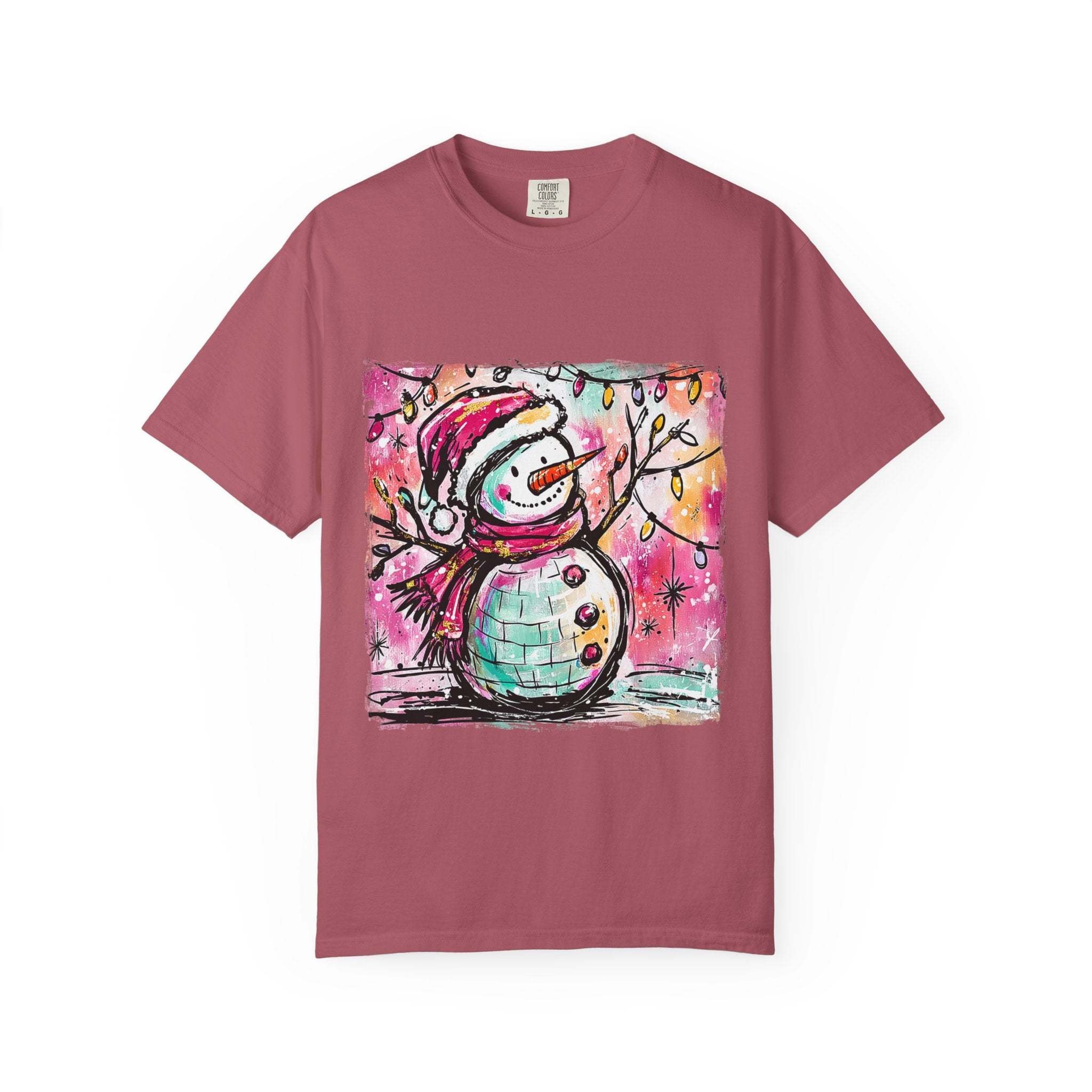 Unisex T-shirt Retro Disco Ball Snowman Tee