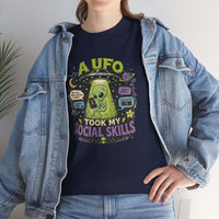 Introvert Alien Abduction T-Shirt | Weirdcore "UFO Took My Social Skills" Graphic Tee | Surreal Sci-Fi Top