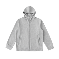 Unisex heavyweight high neck zip-up hoodie with cotton blend fabric and casual outdoor design