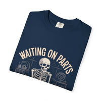 Vintage garment-dyed Waiting on Parts TShirt with relaxed fit and mechanic-inspired design