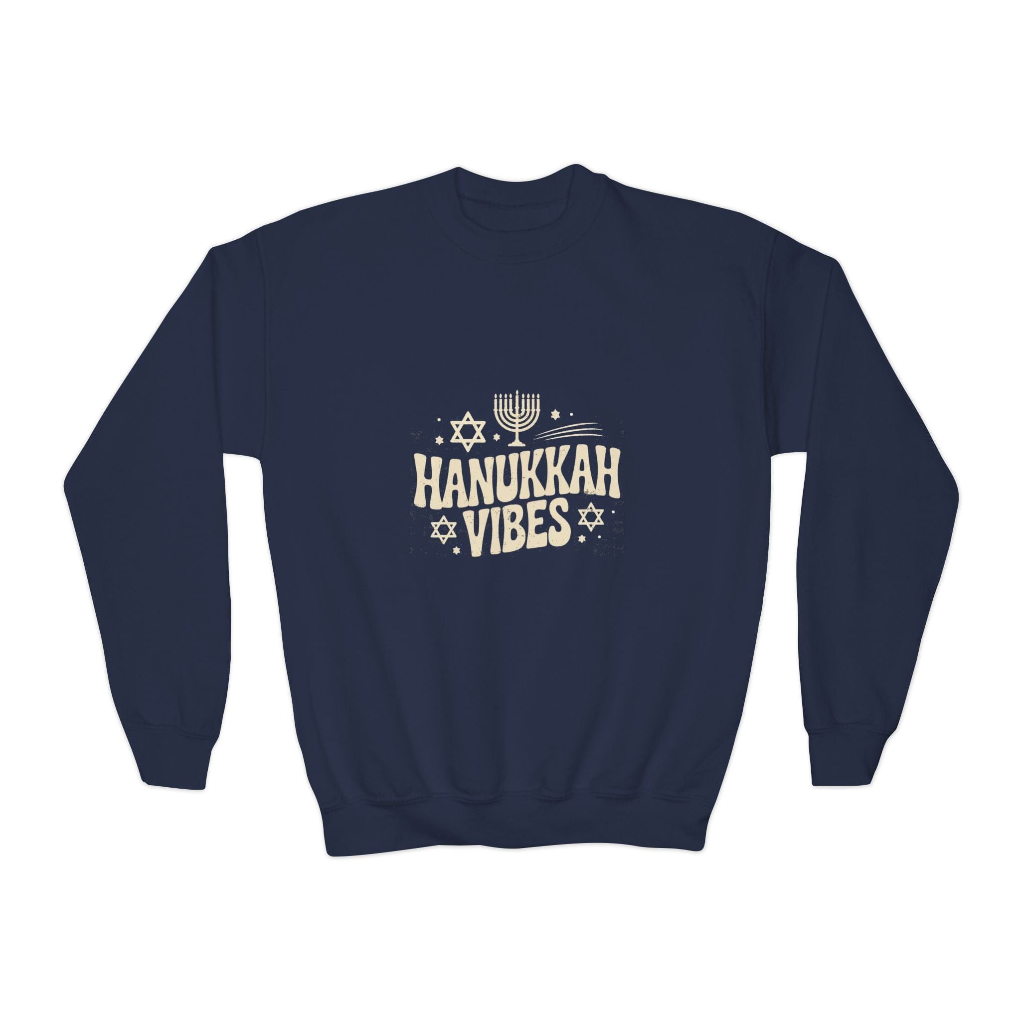 Hanukkah Crewneck Youth Sweatshirt - Celebrate with Festive Vibes