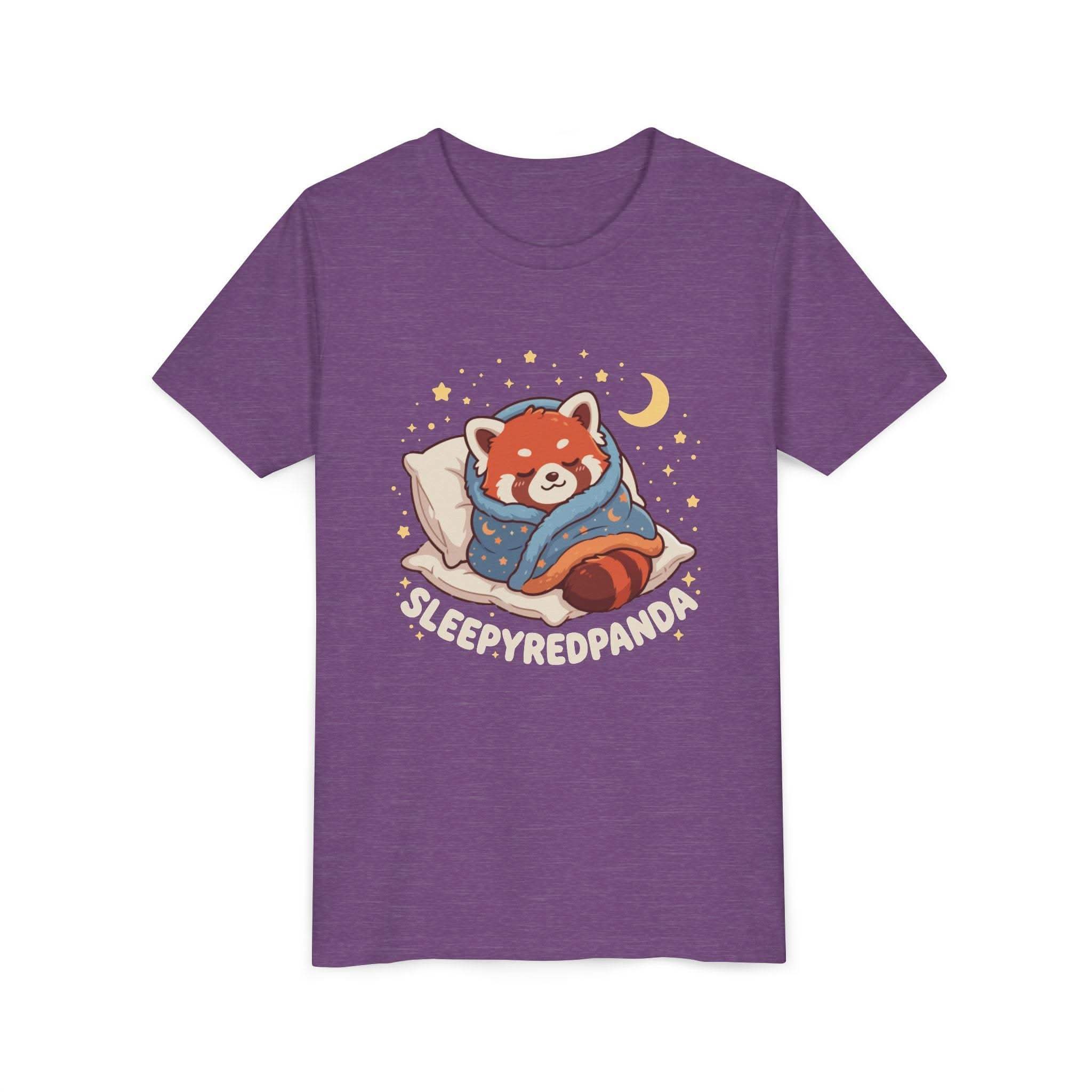 Sleepy Red Panda Youth Tee | cute sleeping red panda, moon pillow, kids shirt