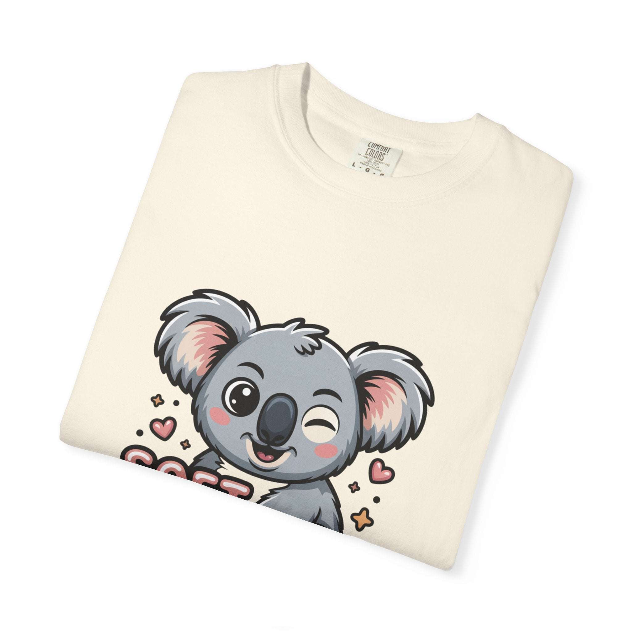Soft on the Outside Savage on the Inside koala graphic t-shirt with vintage wash and cozy fabric