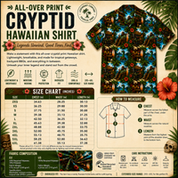 Unisex Bigfoot Hawaiian shirt with tropical Sasquatch tiki print and UPF 50+ protection