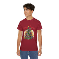Black Merry Pugmas holiday t-shirt from Printify, featuring festive pug design for dog lovers.