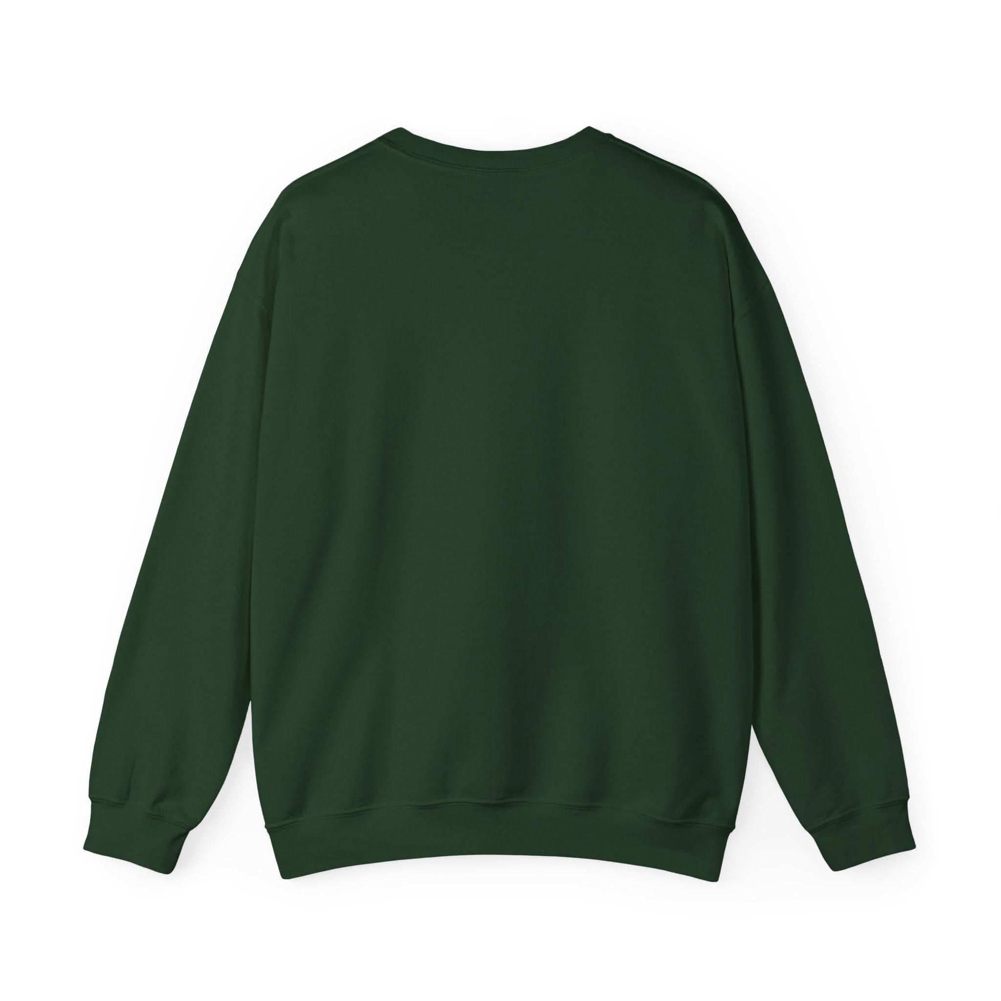 Black crewneck sweatshirt featuring a Santa motorcycle graphic by Printify, perfect for cozy winter wear.