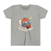 Sleepy Red Panda Youth Tee | cute sleeping red panda, moon pillow, kids shirt