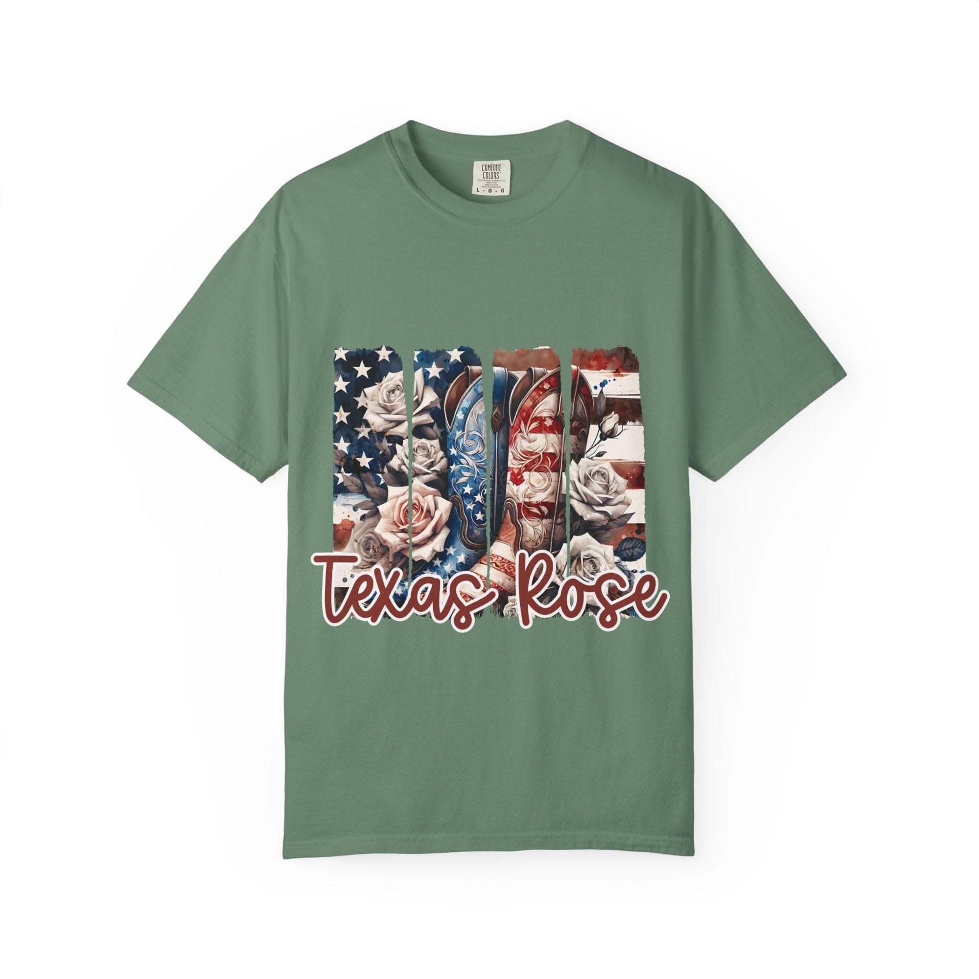Soft faded Texas Rose T-Shirt with wild rose design for casual wear