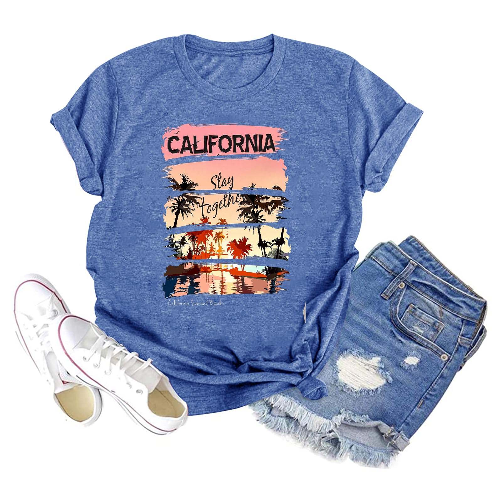 Sunset Pine Graphic Tee for Women