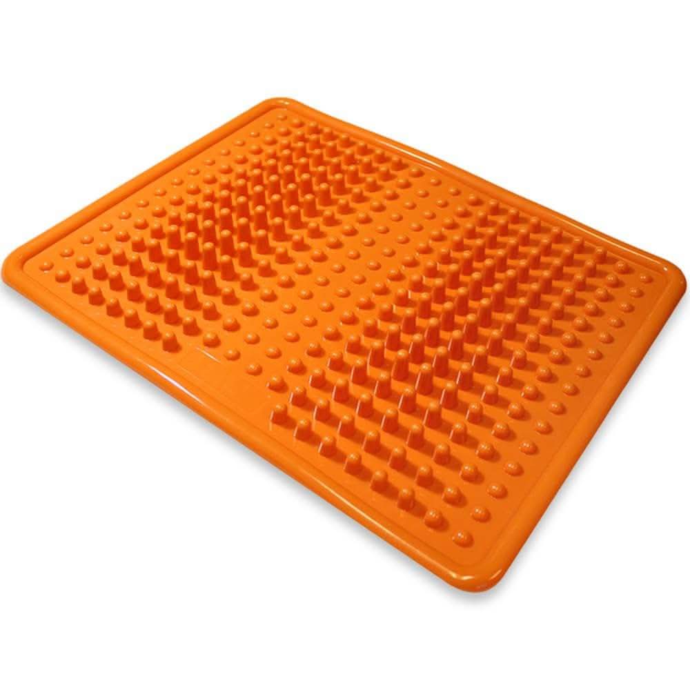 Orange Fenzer Acupressure Foot Mat with pressure points for foot therapy and circulation stimulation