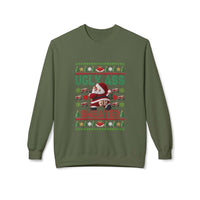Charcoal Ugly Ass Christmas sweatshirt, festive design, humorous style, available in small size by Printify