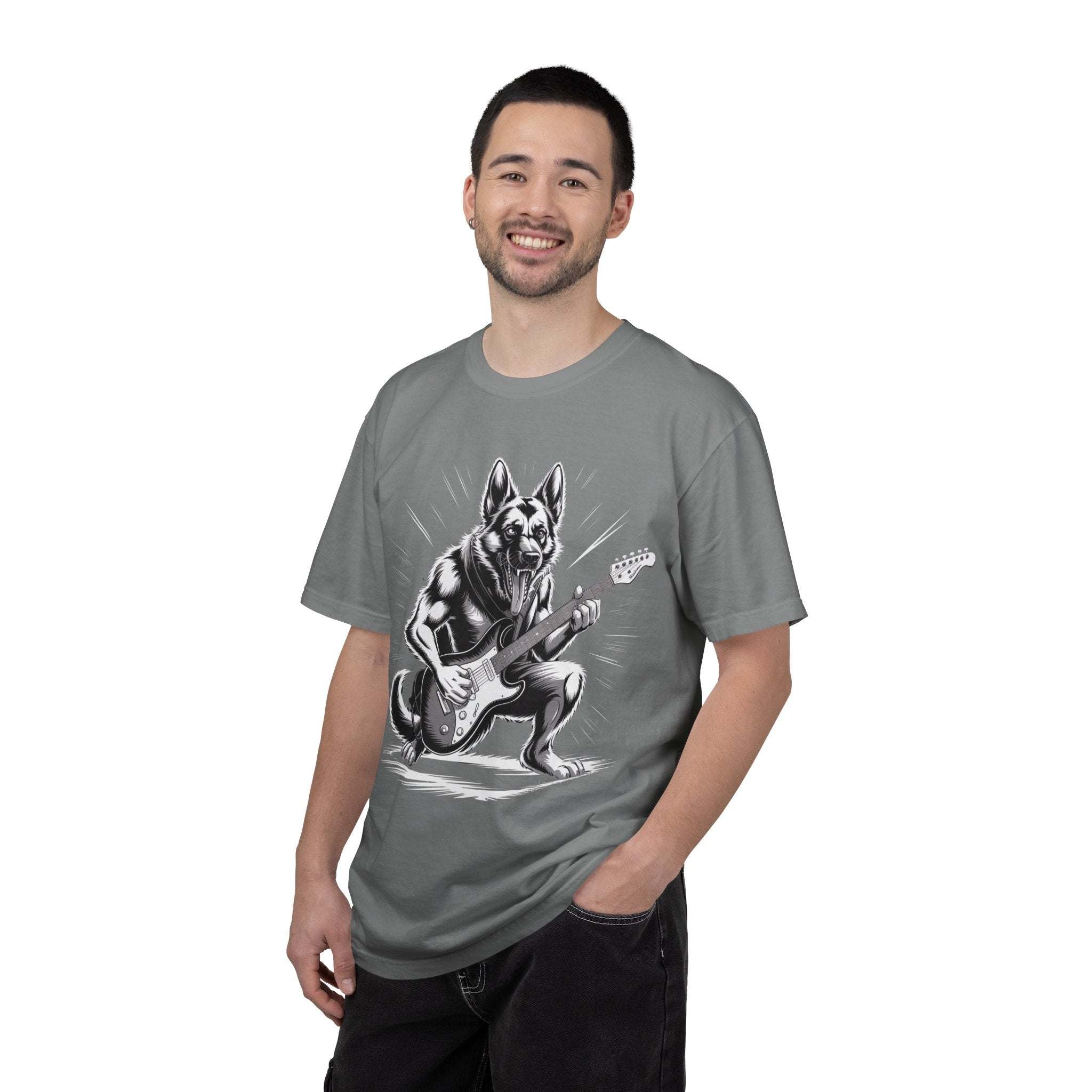 Heavy Metal German Shepherd graphic on heavyweight garment-dyed cotton t-shirt with relaxed fit