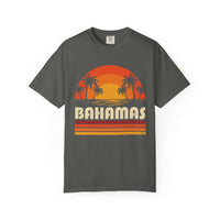 Bahamas Retro Sunset T-shirt | Palm Tree Beach Vacation Tee