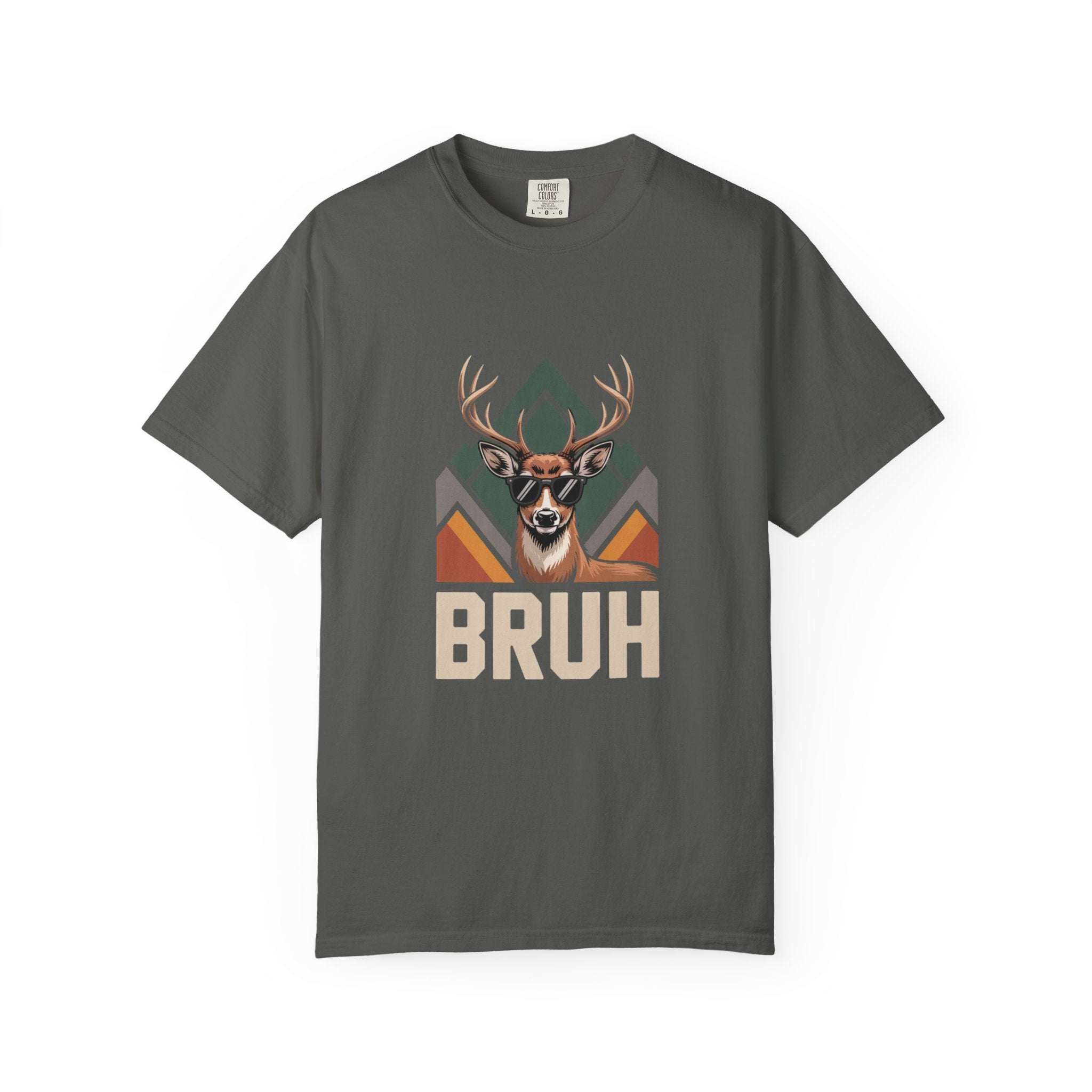 Bruh Deer T-Shirt with funny deer graphic on soft, heavyweight fabric in relaxed fit