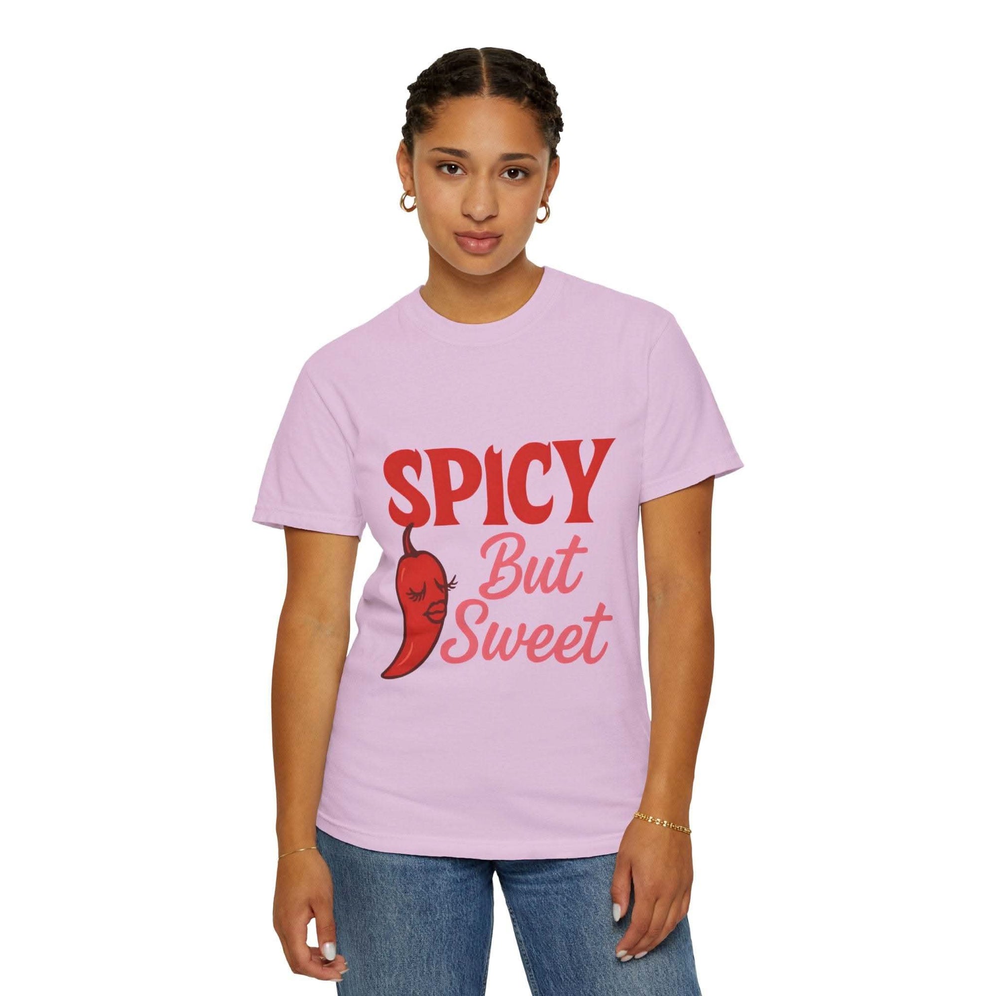 Spicy But Sweet T-shirt | Funny Unisex Garment-Dyed Tee for Foodies