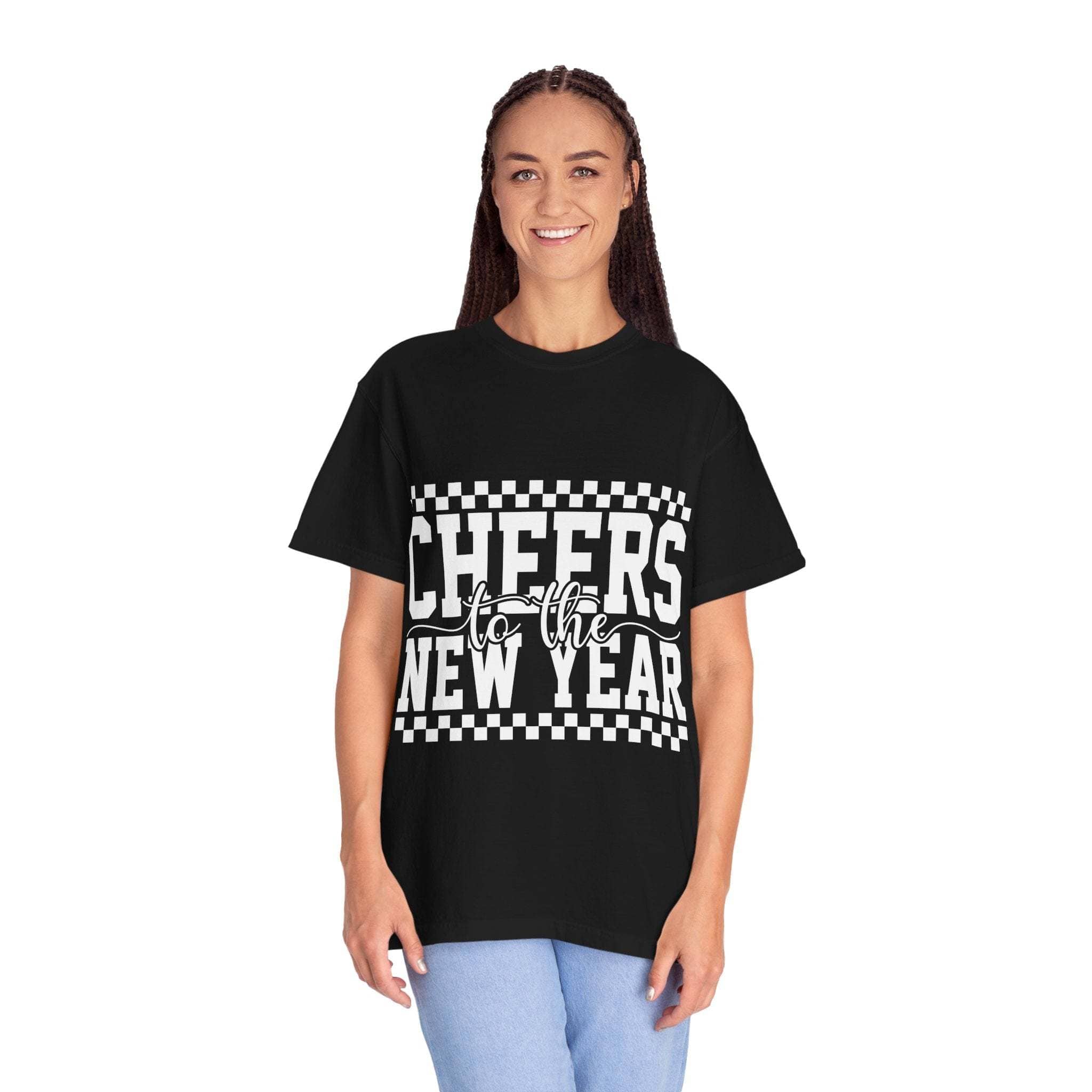 Cheers for the New Year T-Shirt with vintage garment-dyed look and relaxed fit for casual celebrations