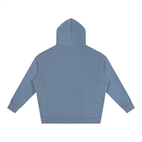 Oversize fleeced hoodie in heavyweight cotton blend with drop shoulder design and relaxed unisex fit