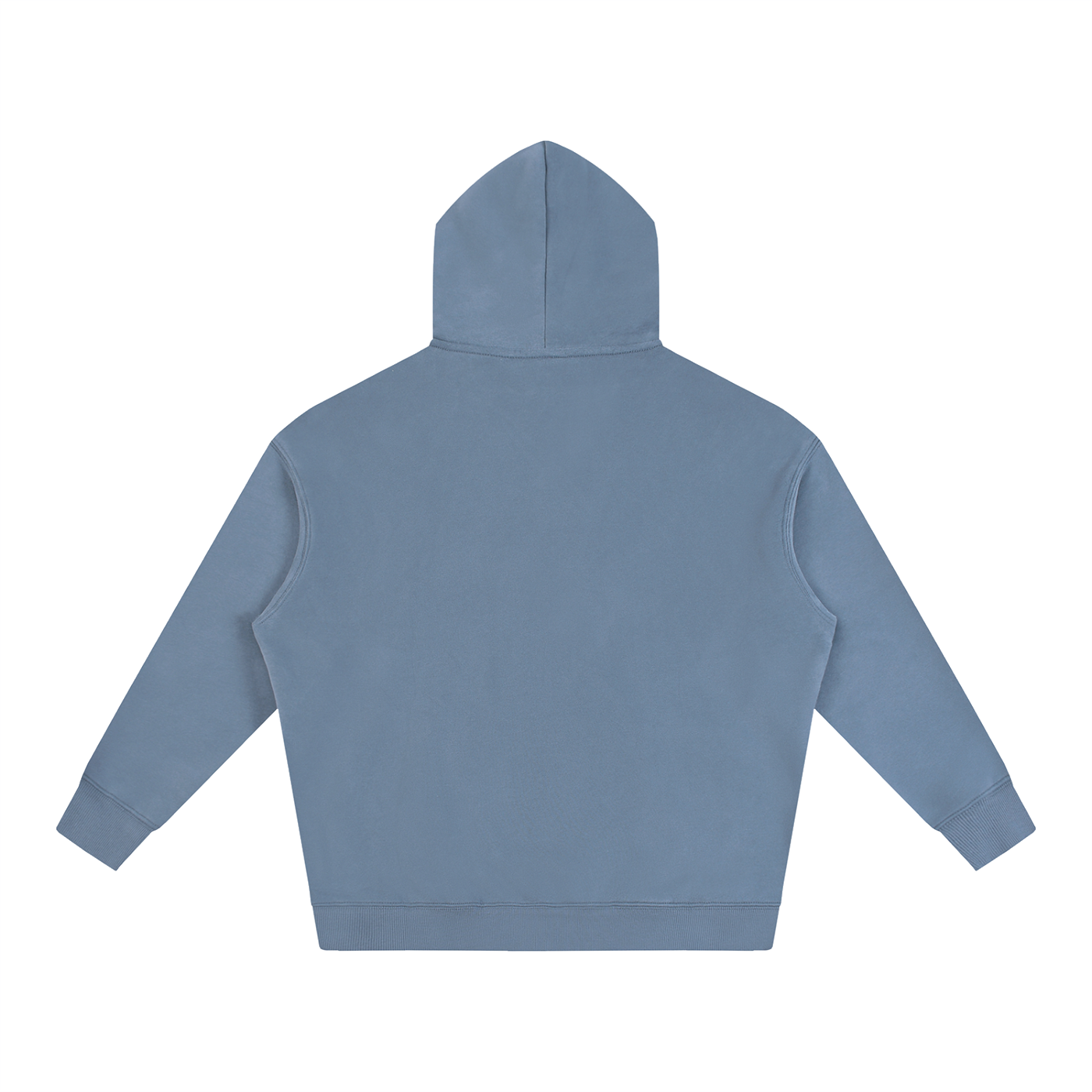 Oversize fleeced hoodie in heavyweight cotton blend with drop shoulder design and relaxed unisex fit