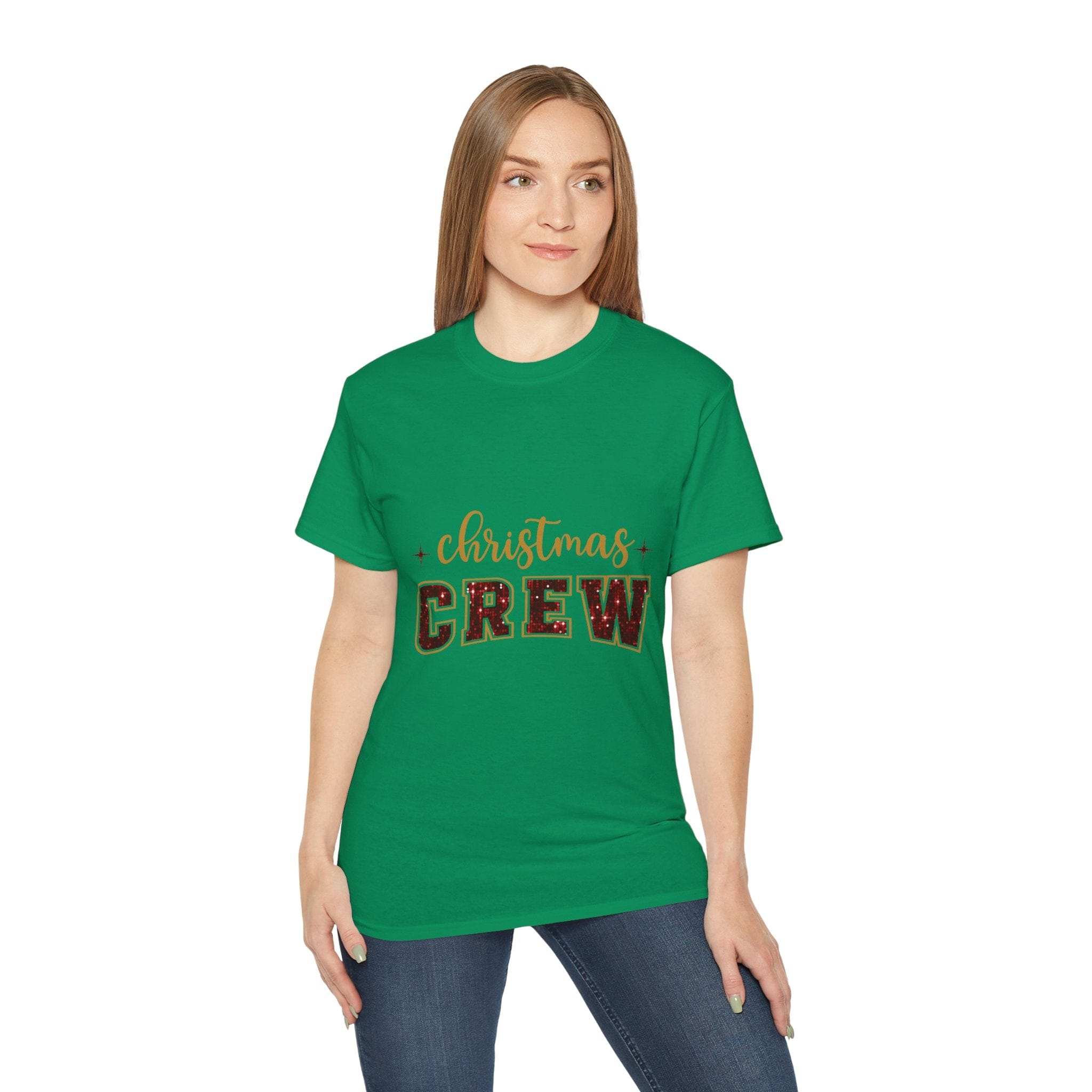 Christmas Crew Faux Glitter Tee
