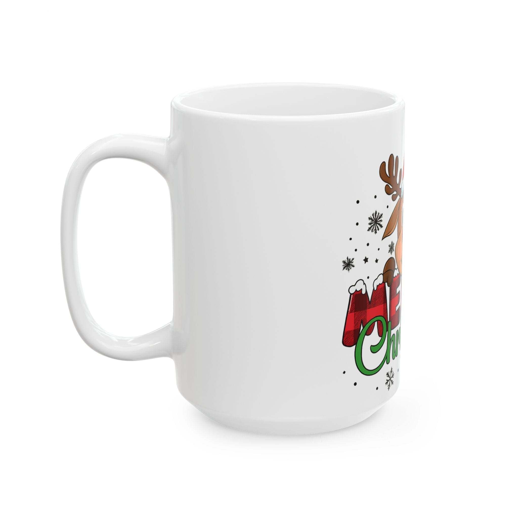 Mug - Merry Christmas Reindeer Ceramic Mug (11oz, 15oz)