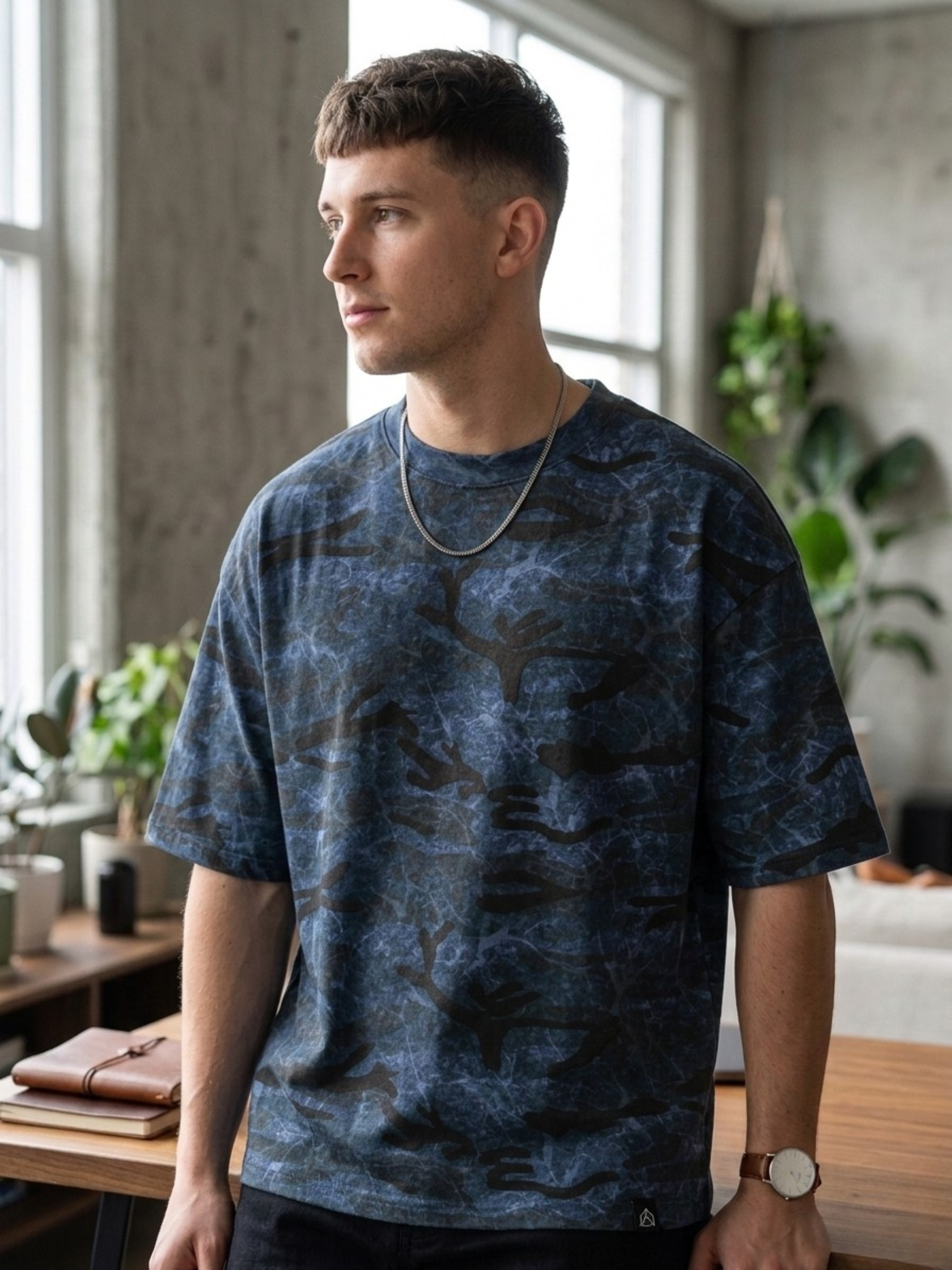 Unisex Boxy Camo Print T-Shirt | Oversized Cotton Streetwear Tee
