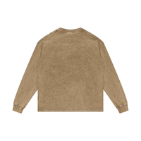 Unisex oversized acid wash long sleeve cotton t-shirt with personalized design option