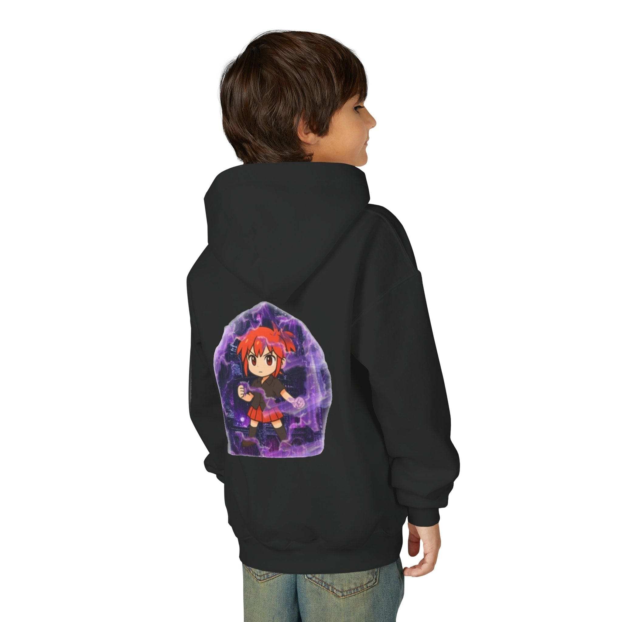 Anime Purple Power Girl Youth Hoodie Sweatshirt