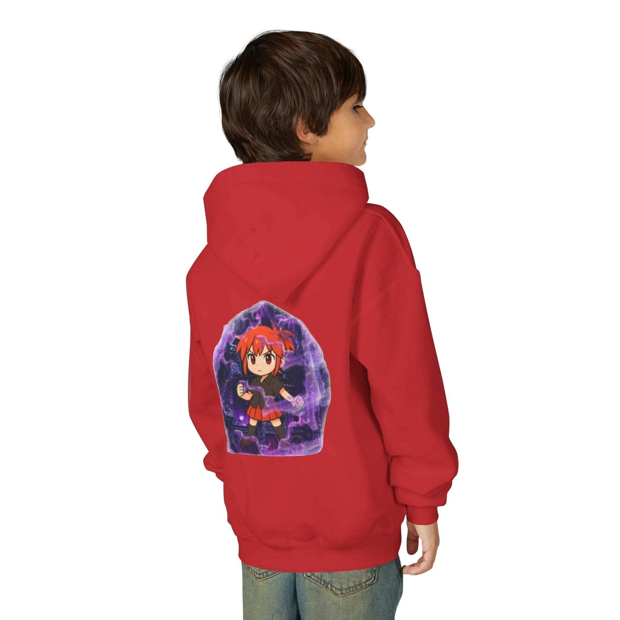 Anime Purple Power Girl Youth Hoodie Sweatshirt