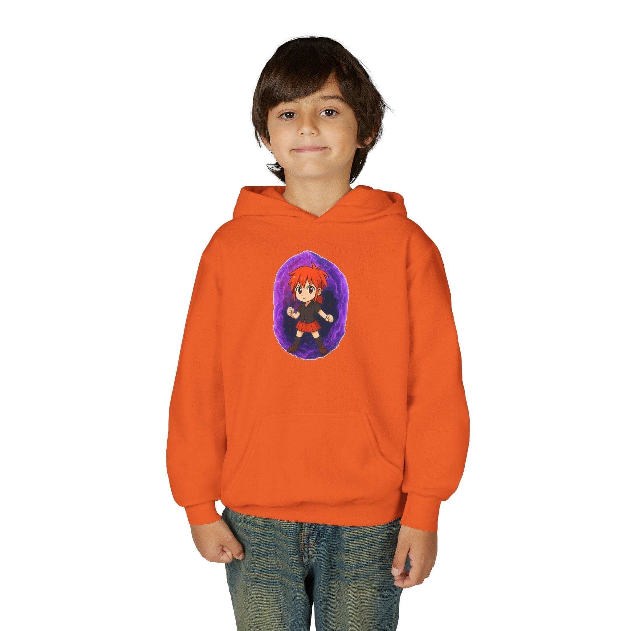 Anime Purple Power Girl Youth Hoodie Sweatshirt
