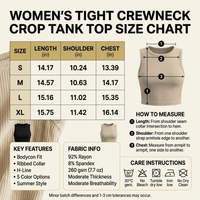 Women’s tight crewneck crop tank top sleeveless ribbed bodycon tee in solid color