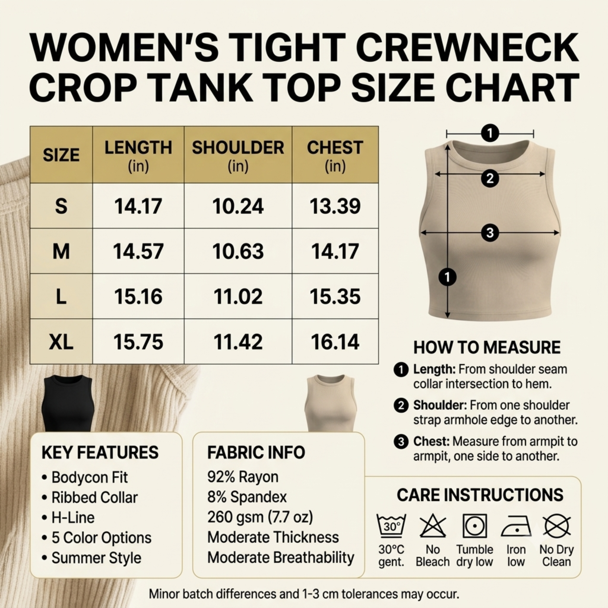 Women’s tight crewneck crop tank top sleeveless ribbed bodycon tee in solid color