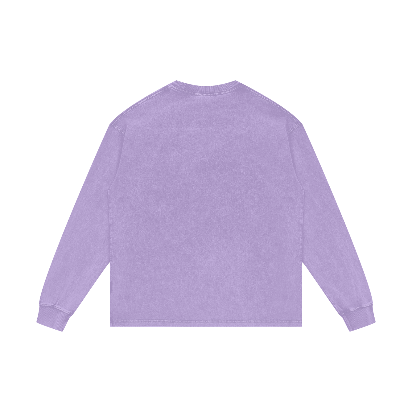 Acid wash oversized unisex long sleeve cotton t-shirt with vintage-inspired design and relaxed fit